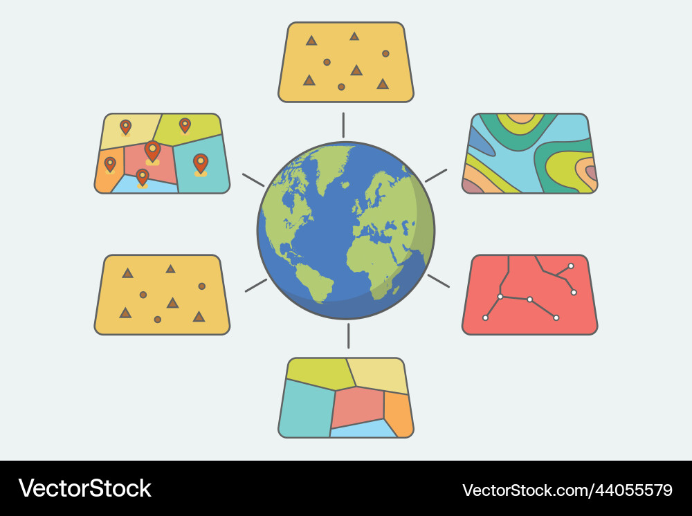 Gis spatial data layers concept for business Gis spatial data layers concept for business vector image