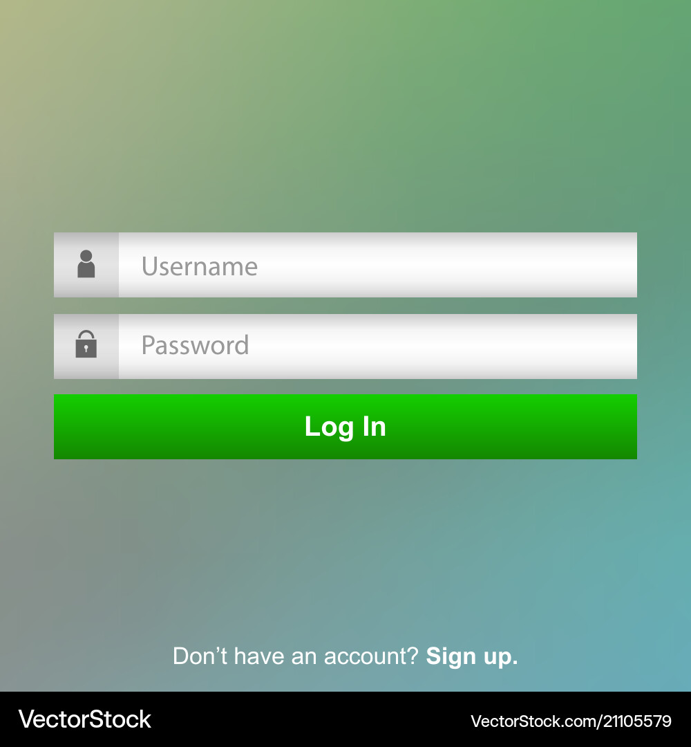 Login Form Password Screen Vector Image