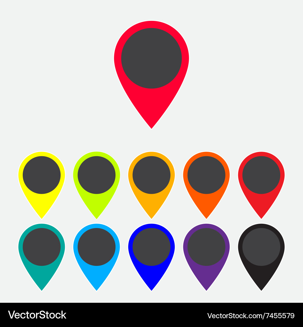 Map Pointer Icons Vector Image
