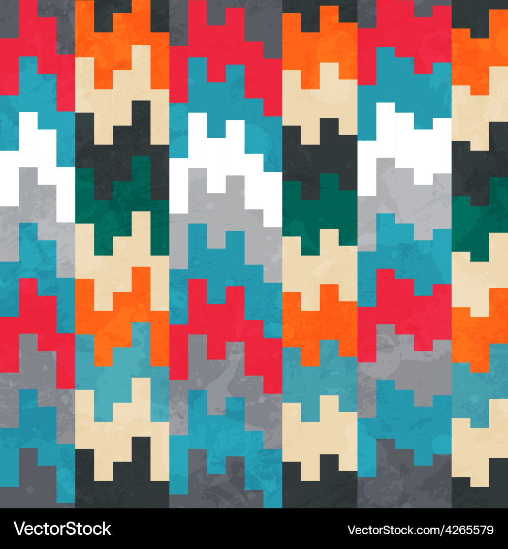 Retro pixels seamless pattern Vector Image