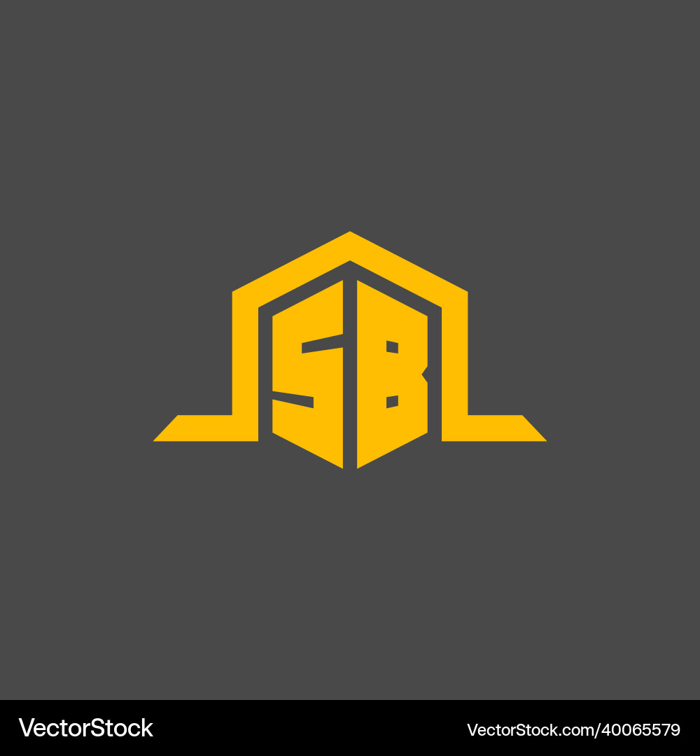 Sb monogram initial logo with hexagon style design Sb monogram initial logo with hexagon style design Vector Image