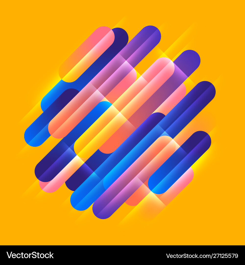 Various colored rounded shapes lines in diagonal Various colored rounded shapes lines in diagonal Vector Image