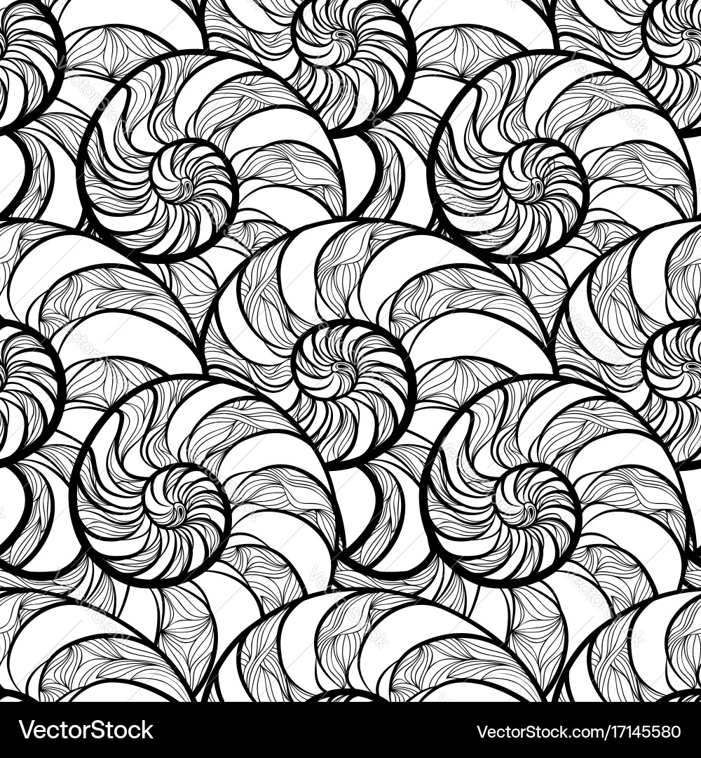 Abstrakte Spirale Nautilus Muster Vektorbild