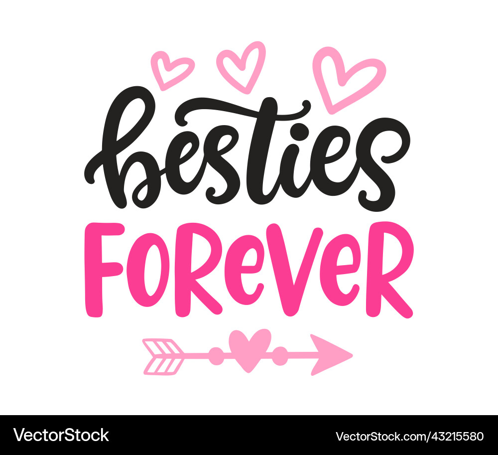 Best friends forever friendship day lettering vector image