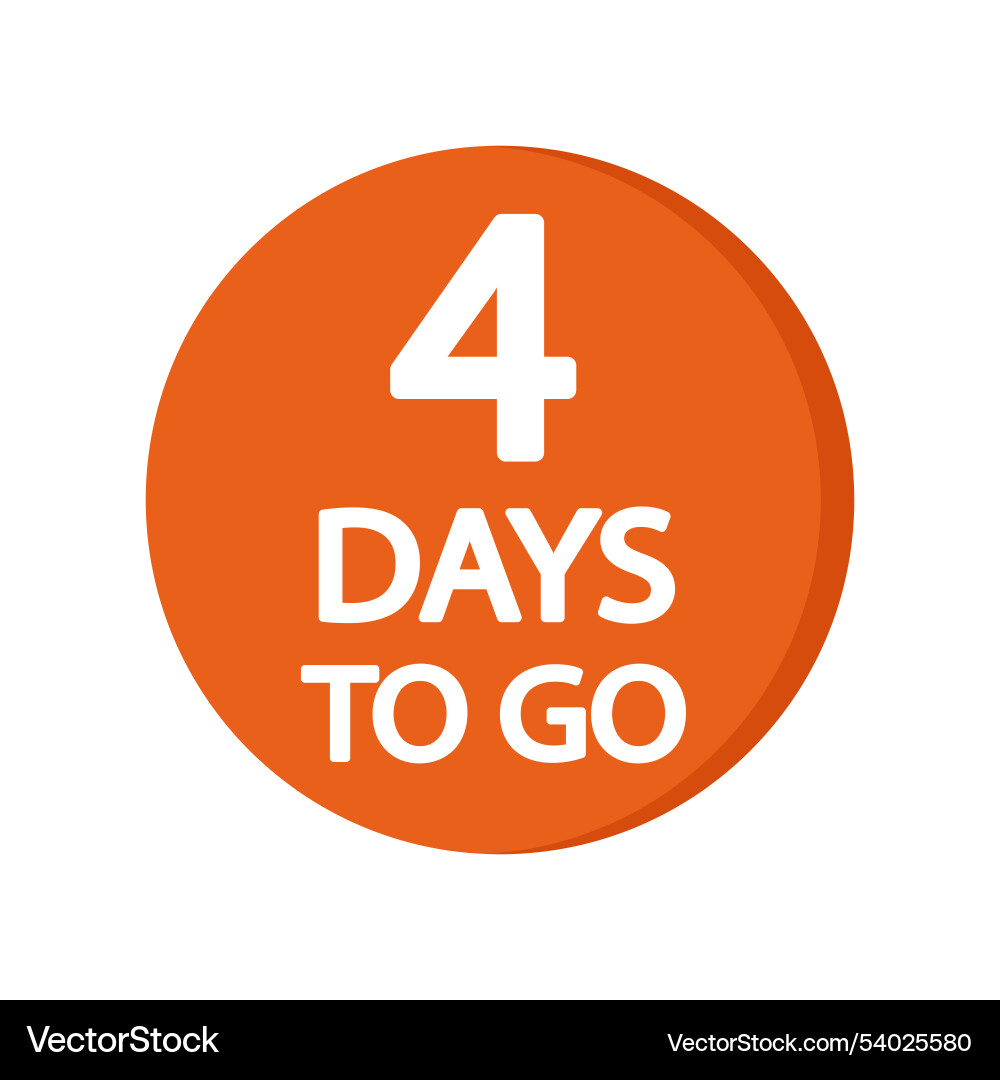 Countdown timer icon number four focus bold 4 vector image