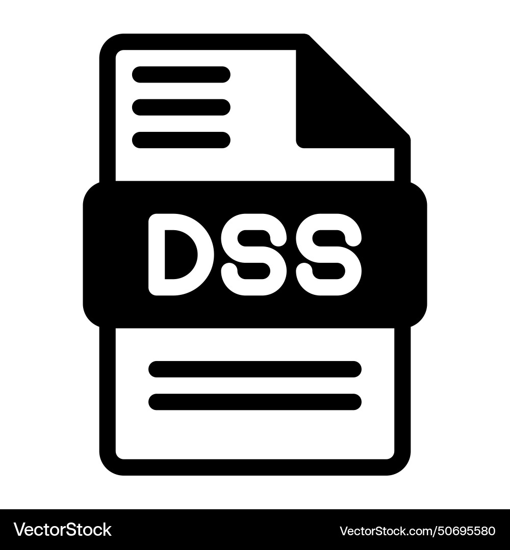 Dss file icon audio format symbol solid icons Vector Image
