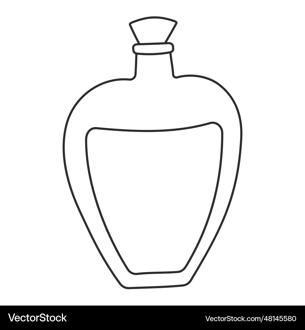 Flask potion perfume jar line icon element Flask potion perfume jar line icon element Vector Image