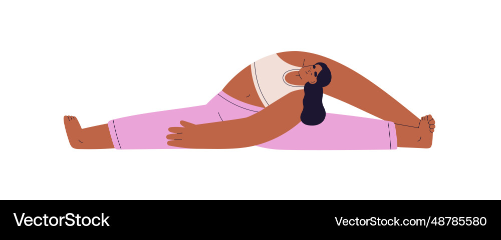 Girl stretching in hanumanasana yoga posture Girl stretching in hanumanasana yoga posture vector image