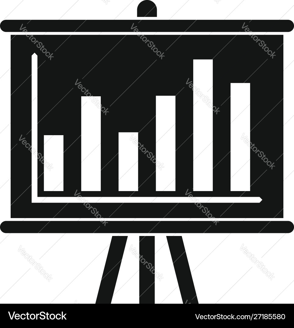 Graph bar banner icon simple style Graph bar banner icon simple style vector image