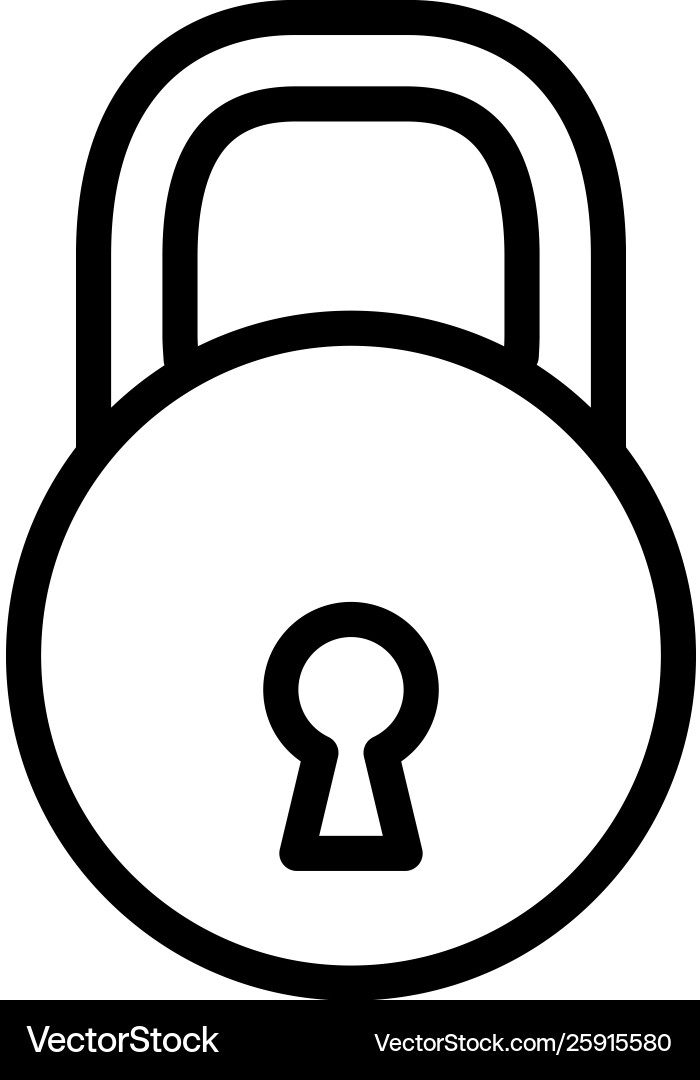 Lock line icon in flat style for app ui websites Lock line icon in flat style for app ui websites Vector Image