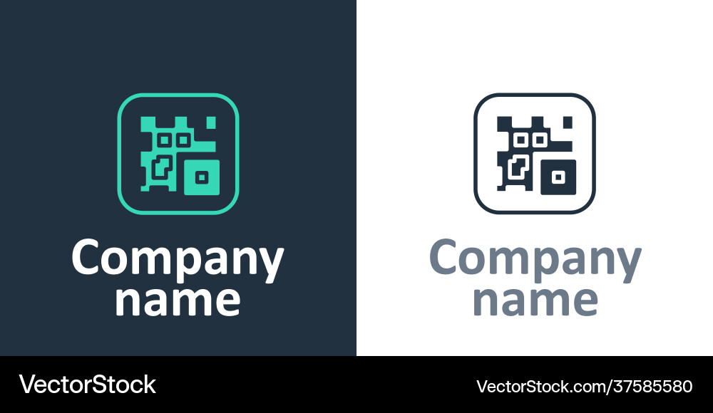 Logotype qr code sample for smartphone scanning Logotype qr code sample for smartphone scanning Vector Image