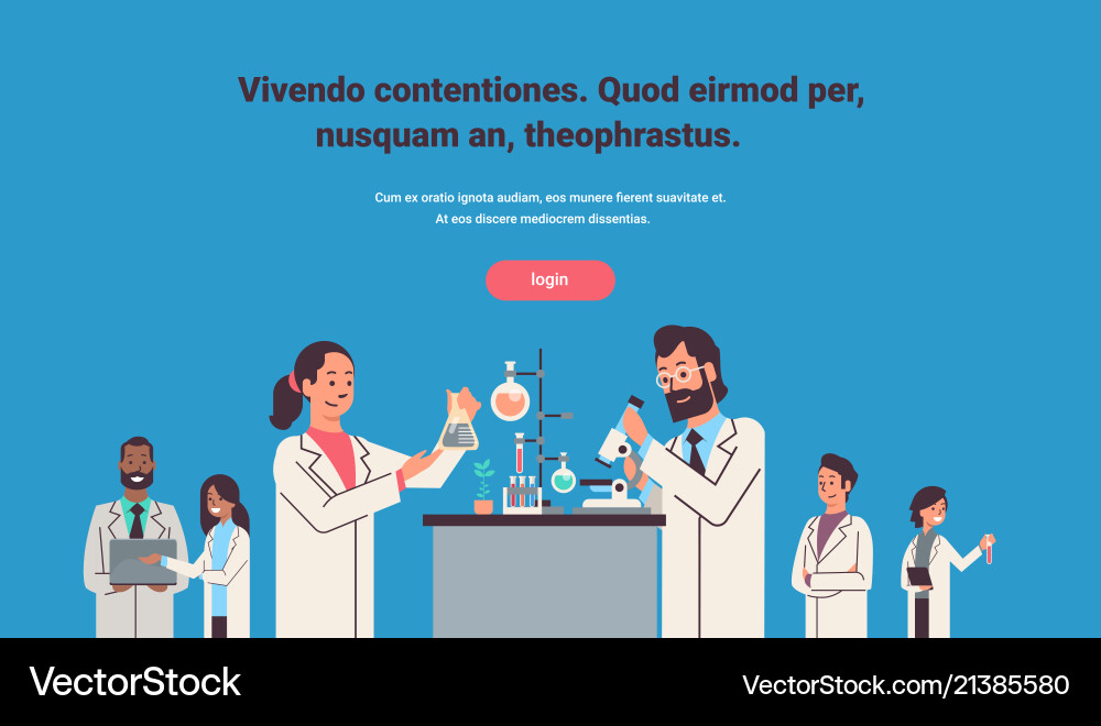 Scientists Examining Microscope Slides Vector Image