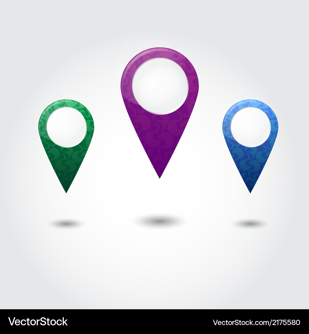 Set of bright map pointers Vector Image