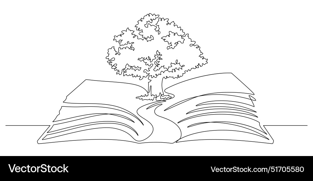 Tree of Knowledge - Line Art vector image