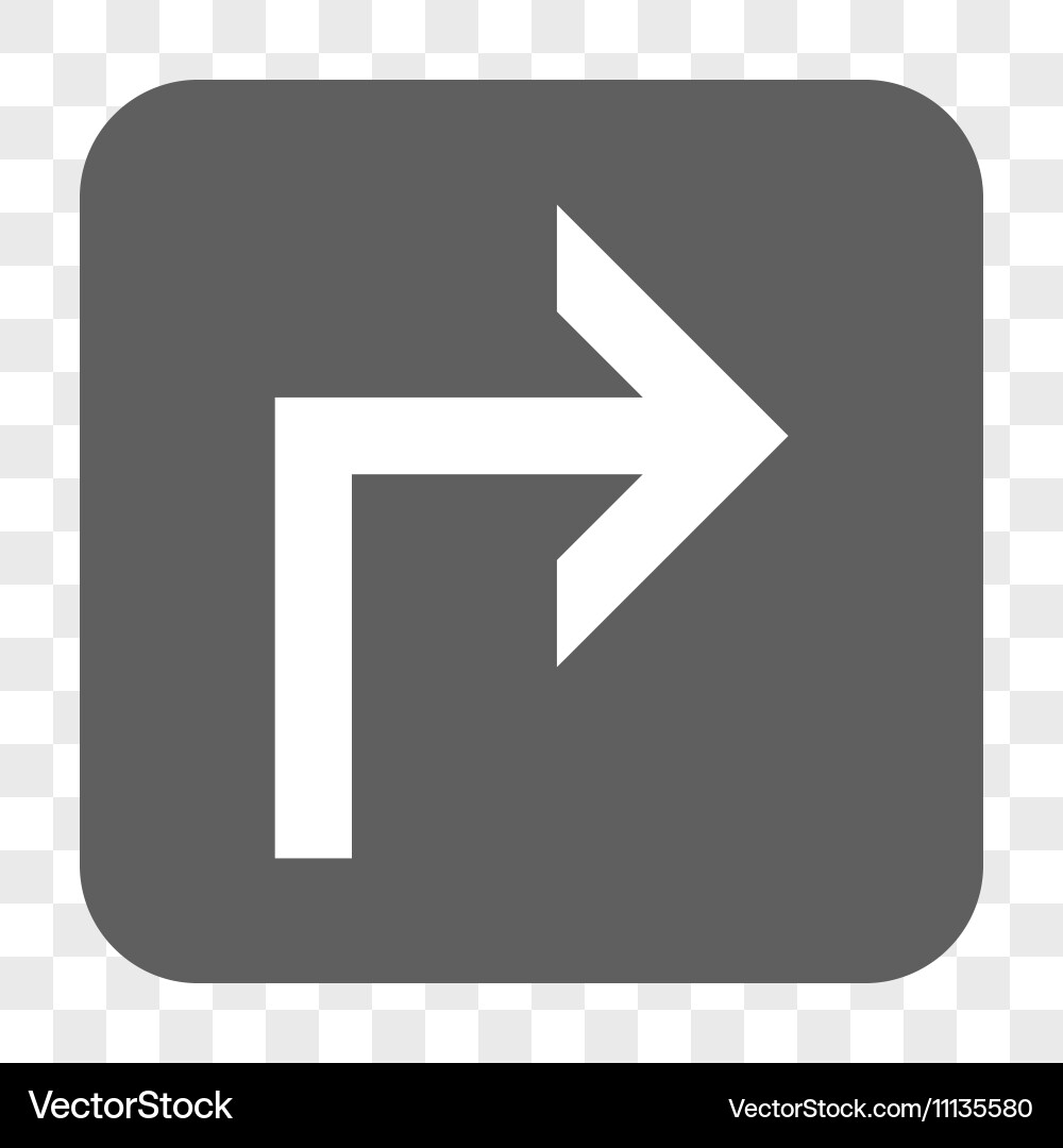 Turn right rounded square button Vector Image