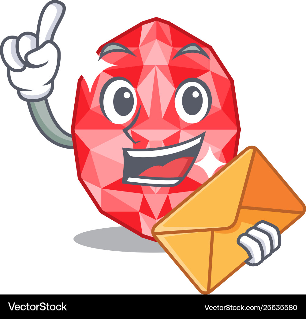 With envelope ruby gems isolated With envelope ruby gems isolated Vector Image