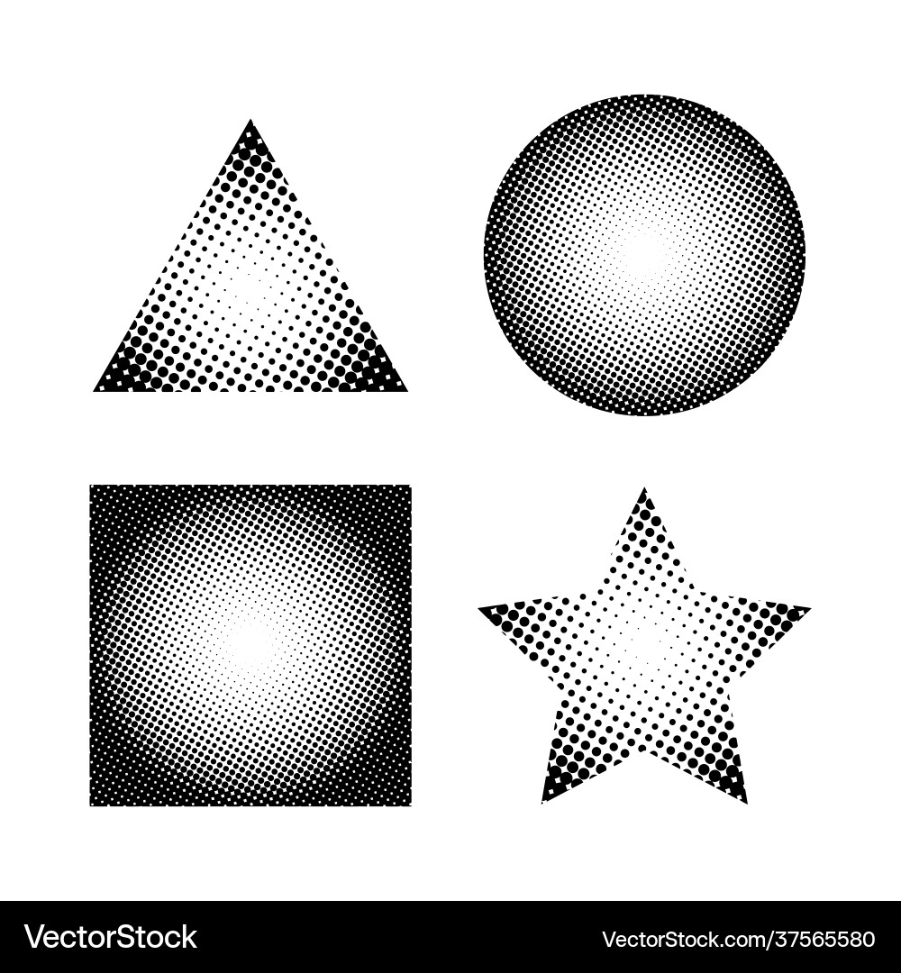 With four different halftone patterns as in real With four different halftone patterns as in real Vector Image