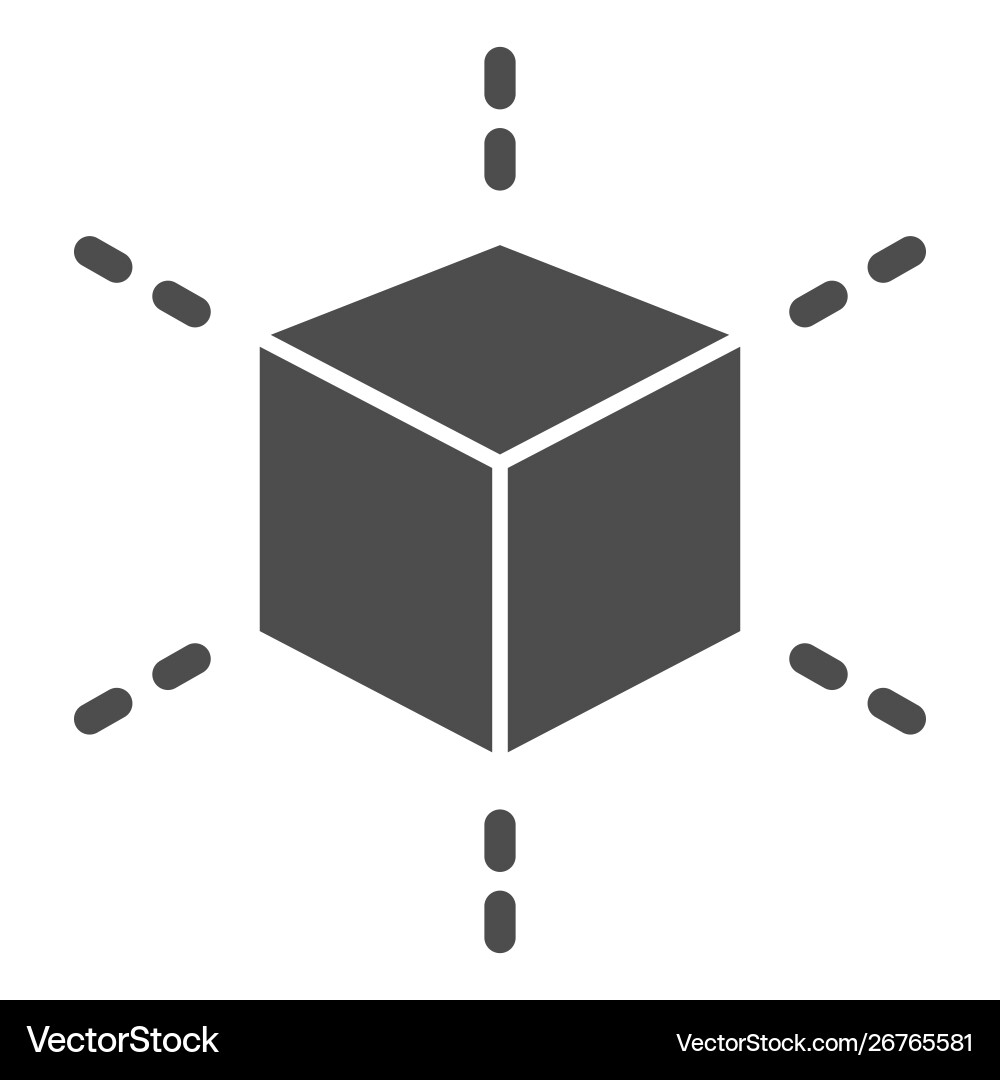 3d modeling cube solid icon square model Vector Image