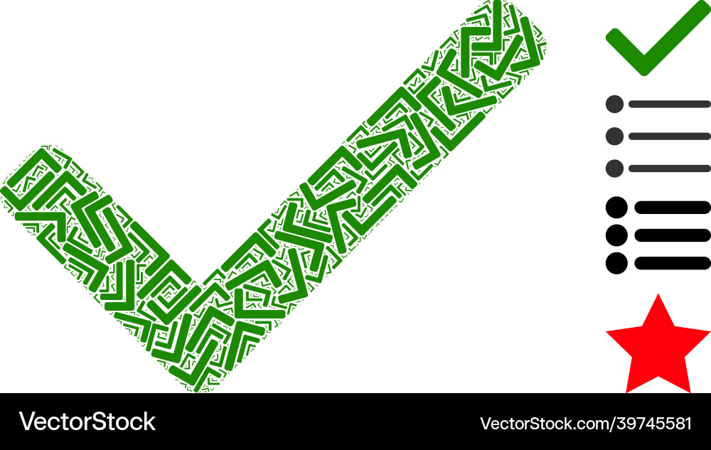 Accept tick icon recursive mosaic Vector Image