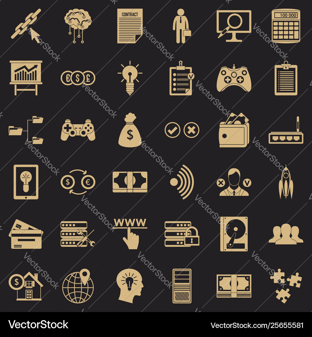 Communication icons set simple style Vector Image