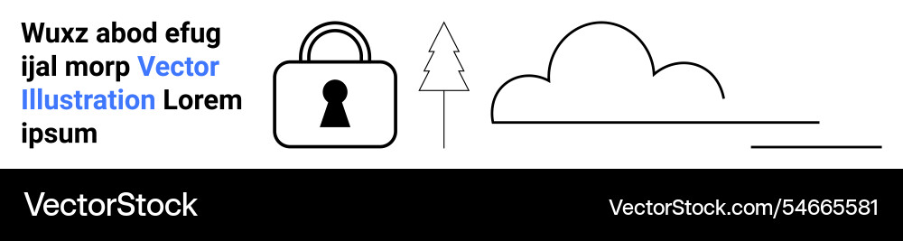 Data security and cloud computing lock Data security and cloud computing lock vector image