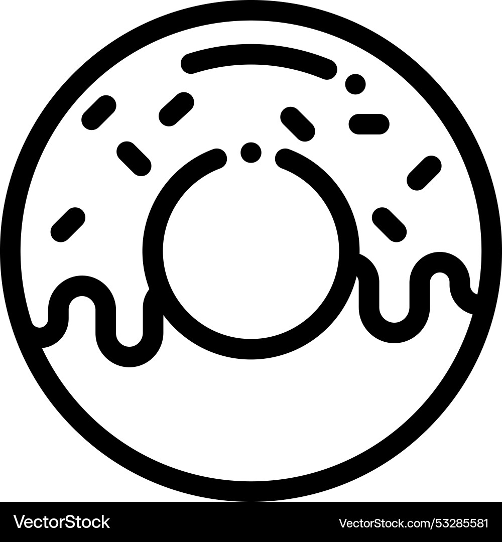 Donut icon thin linear style design isolated Vector Image