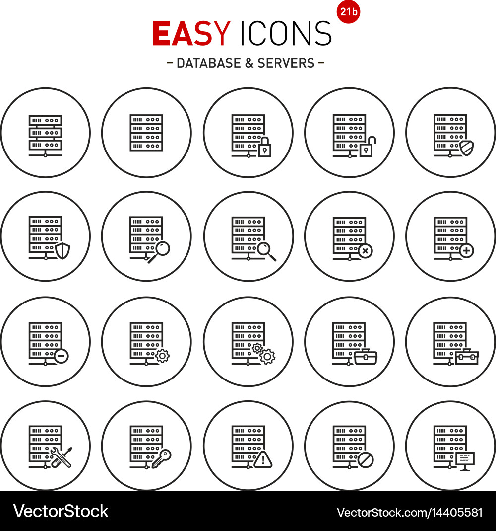 Easy icons 21b database Vector Image