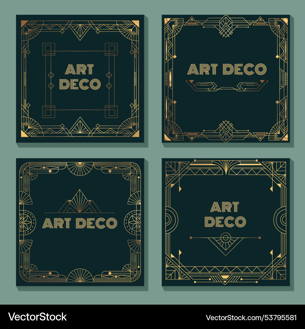 Elegant art deco designs with gold accents Elegant art deco designs with gold accents vector image