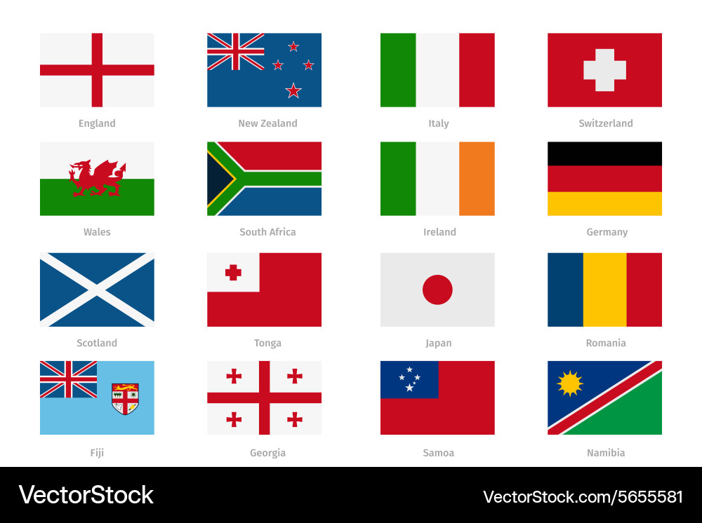 Flags in flat style england and wales scotland Vector Image