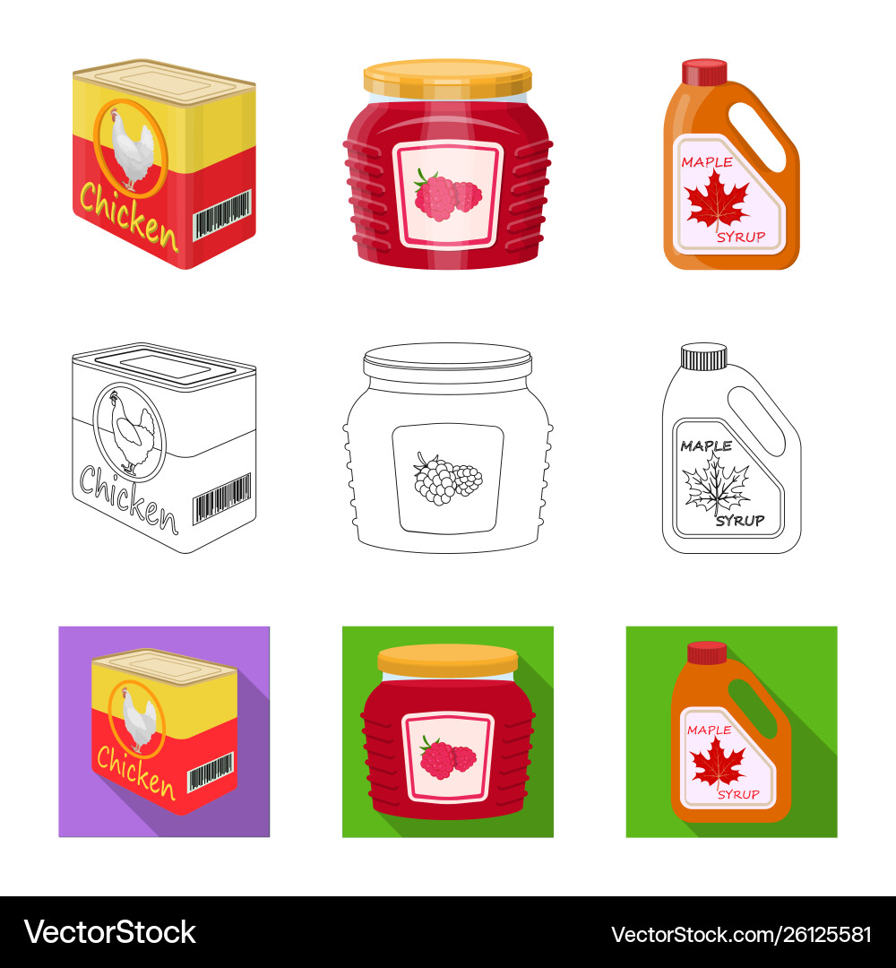 Isolated object can and food icon set Vector Image