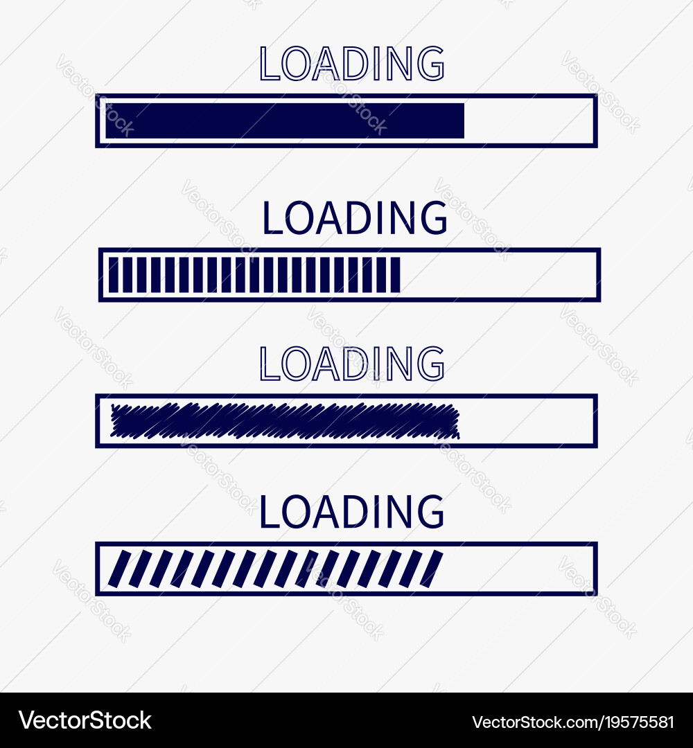 Loading progress status bar icon set web design Vector Image