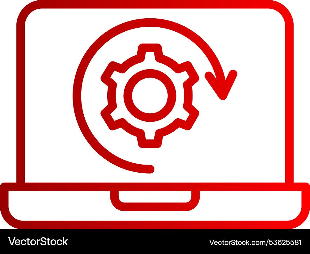 Mechanical process line gradient icon Vector Image