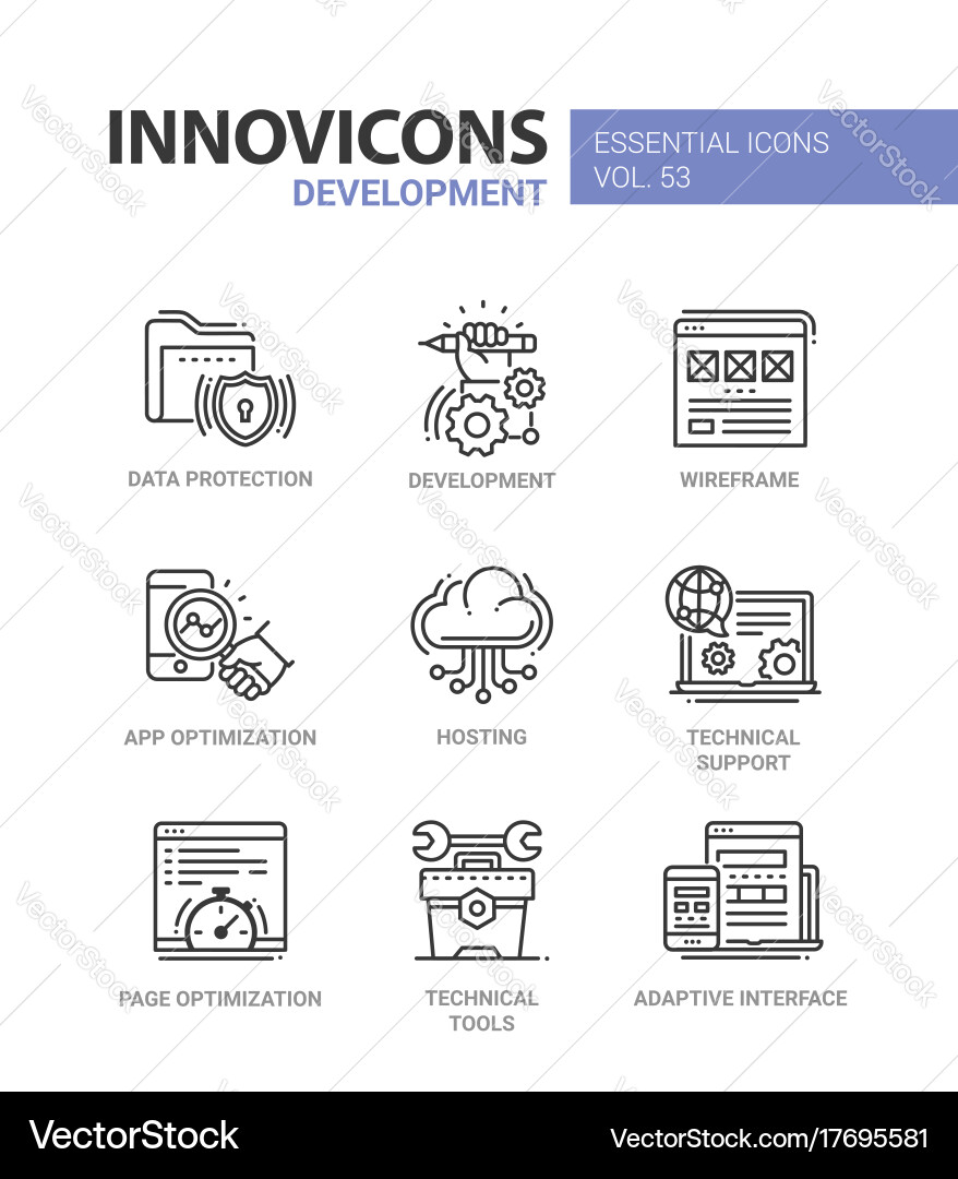 Modern Web Development Icons vector image