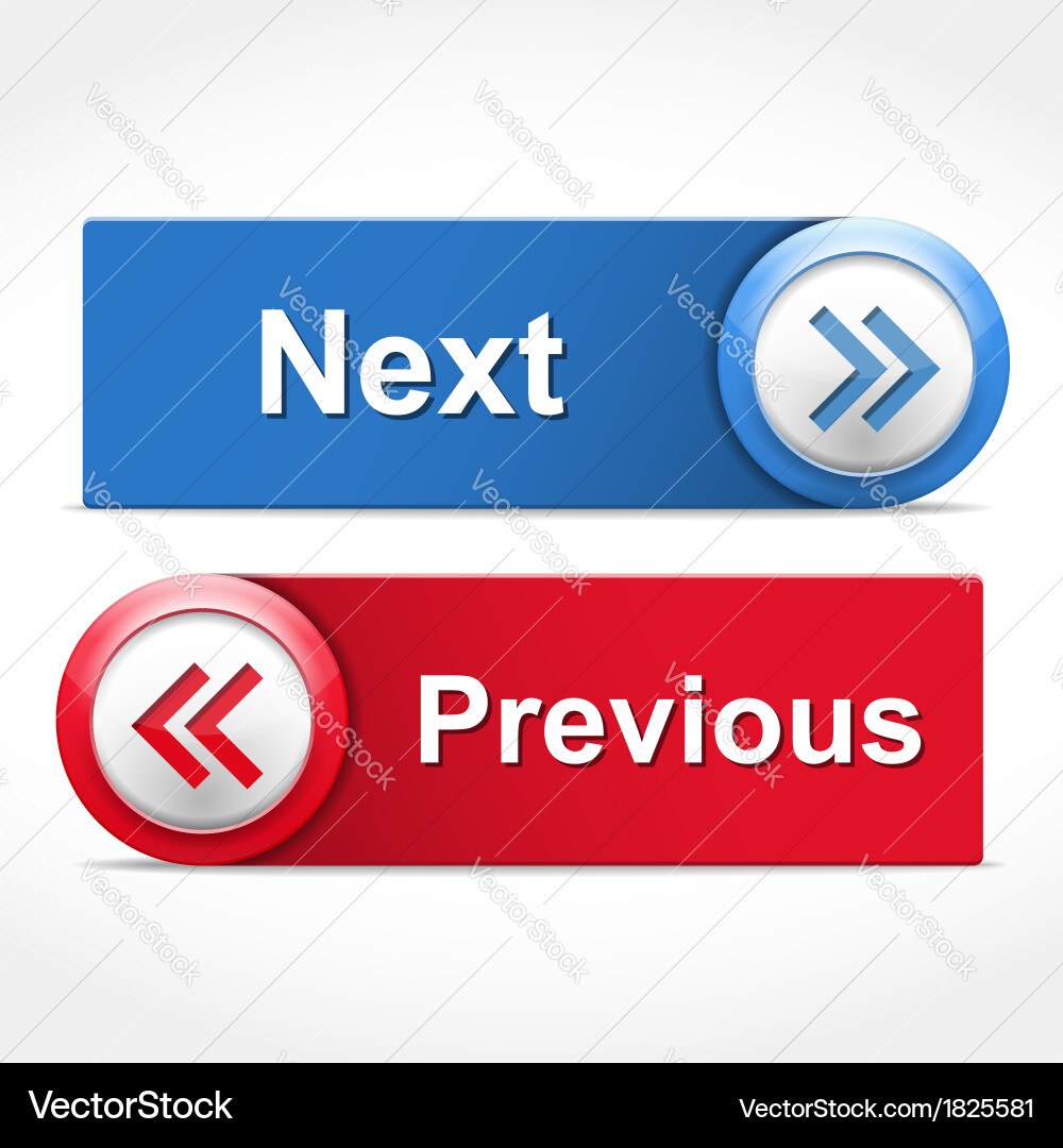 Next and Previous Buttons - UI vector image