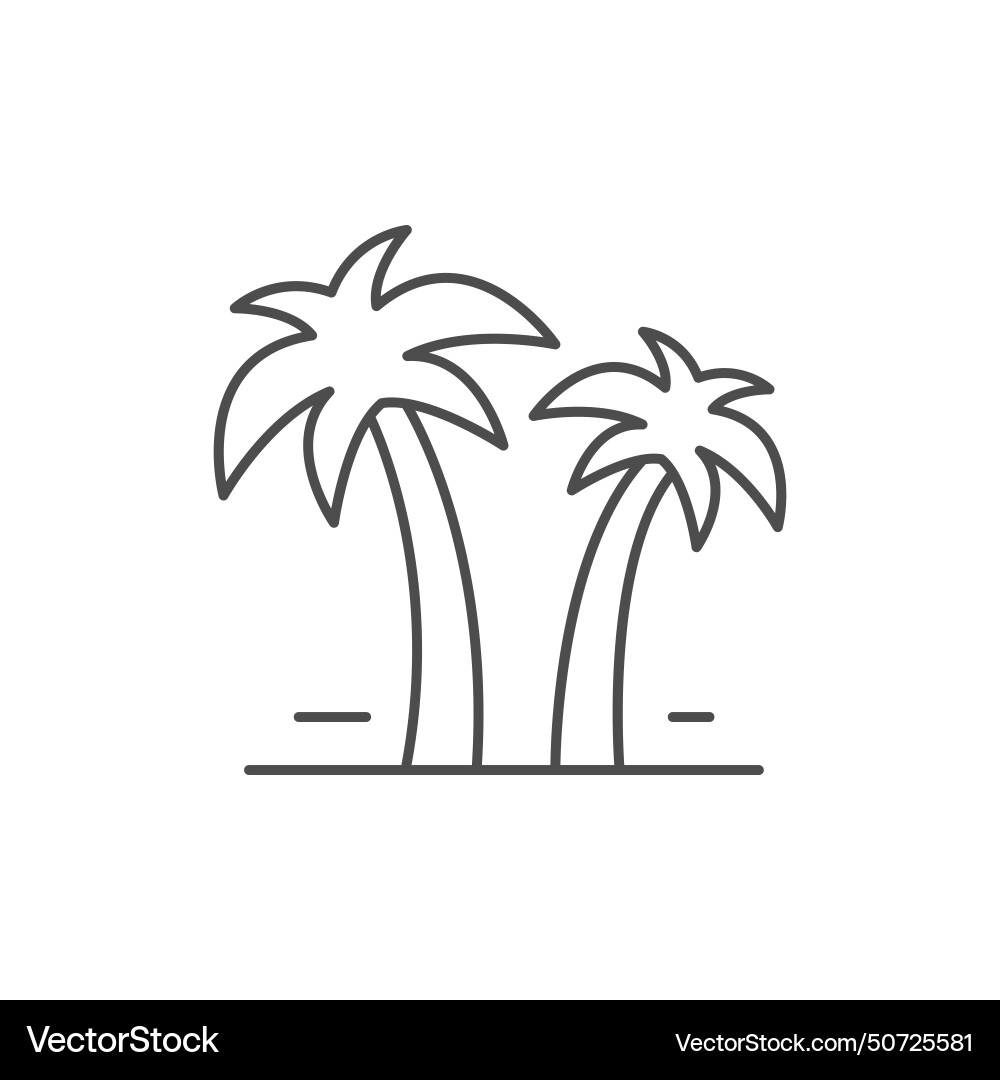 Palm tree line outline icon Palm tree line outline icon vector image
