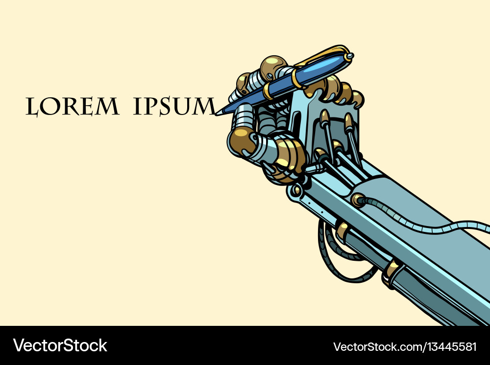 Robot Signing Contract Vector Image