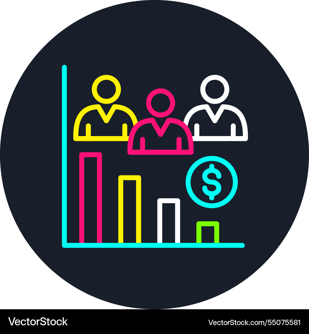 Statistics line multi color icon Vector Image
