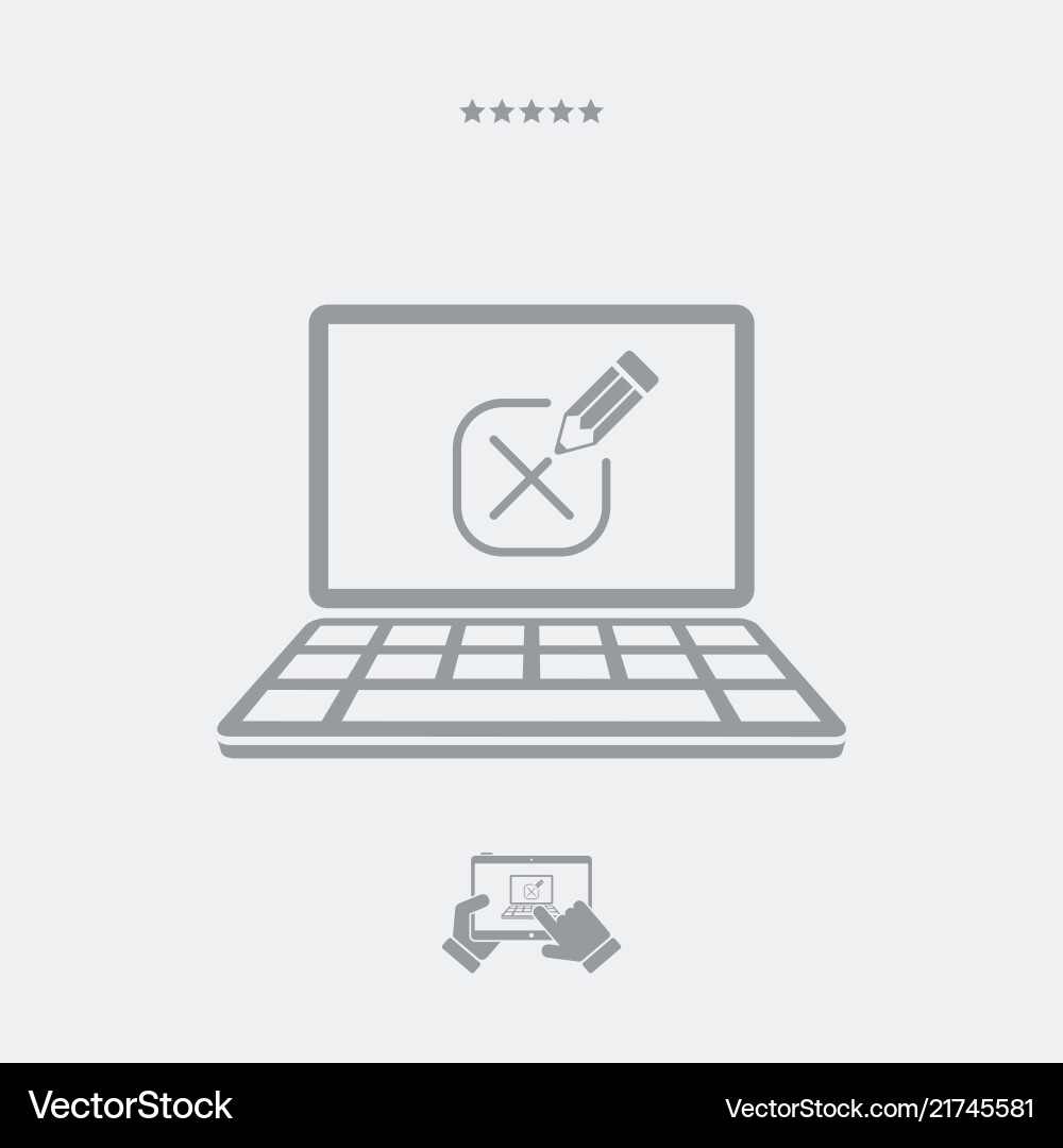 Web test with multiple choice questions - icon Web test with multiple choice questions - icon Vector Image