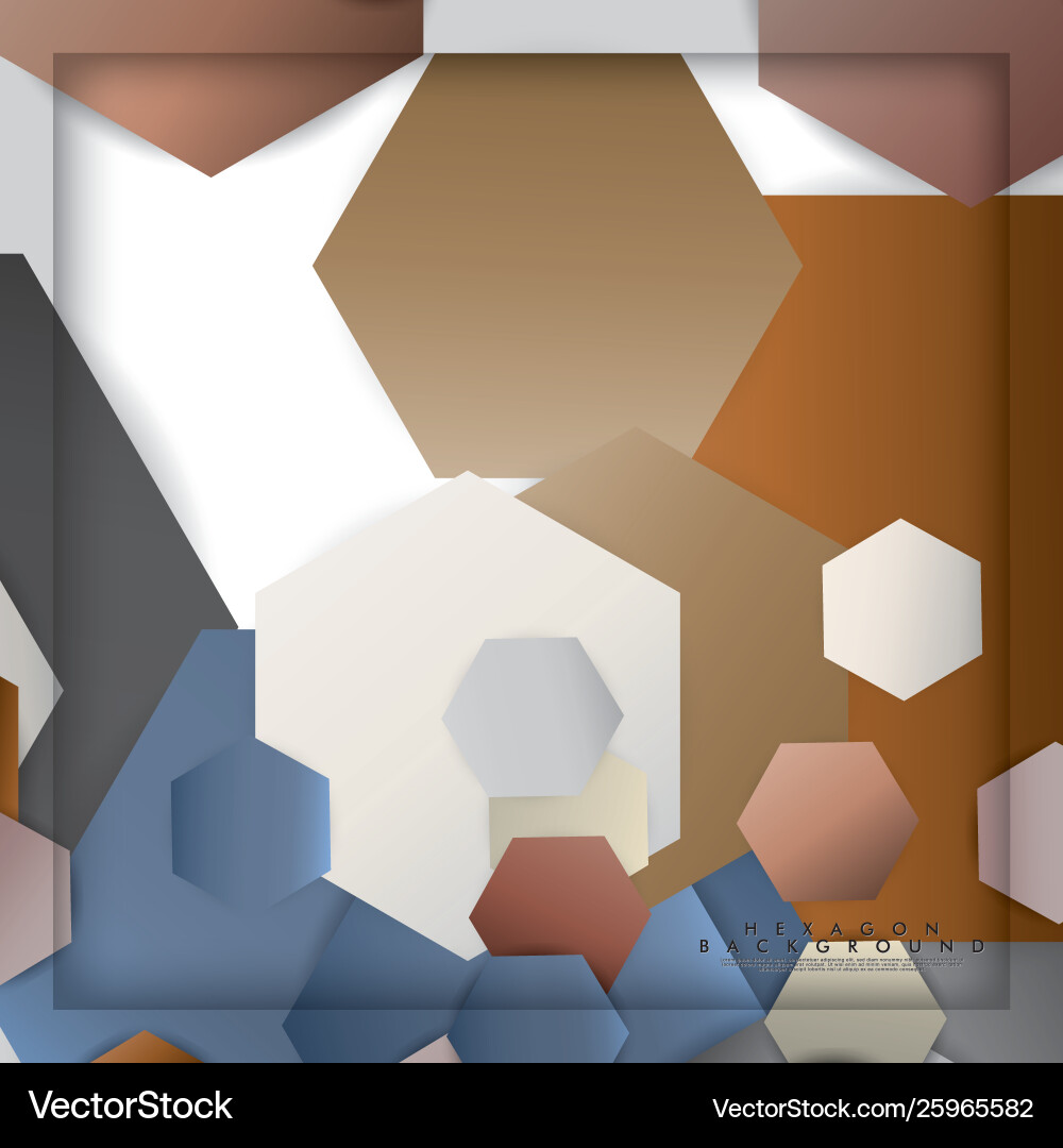 Abstract hexagon background with color stone Vector Image