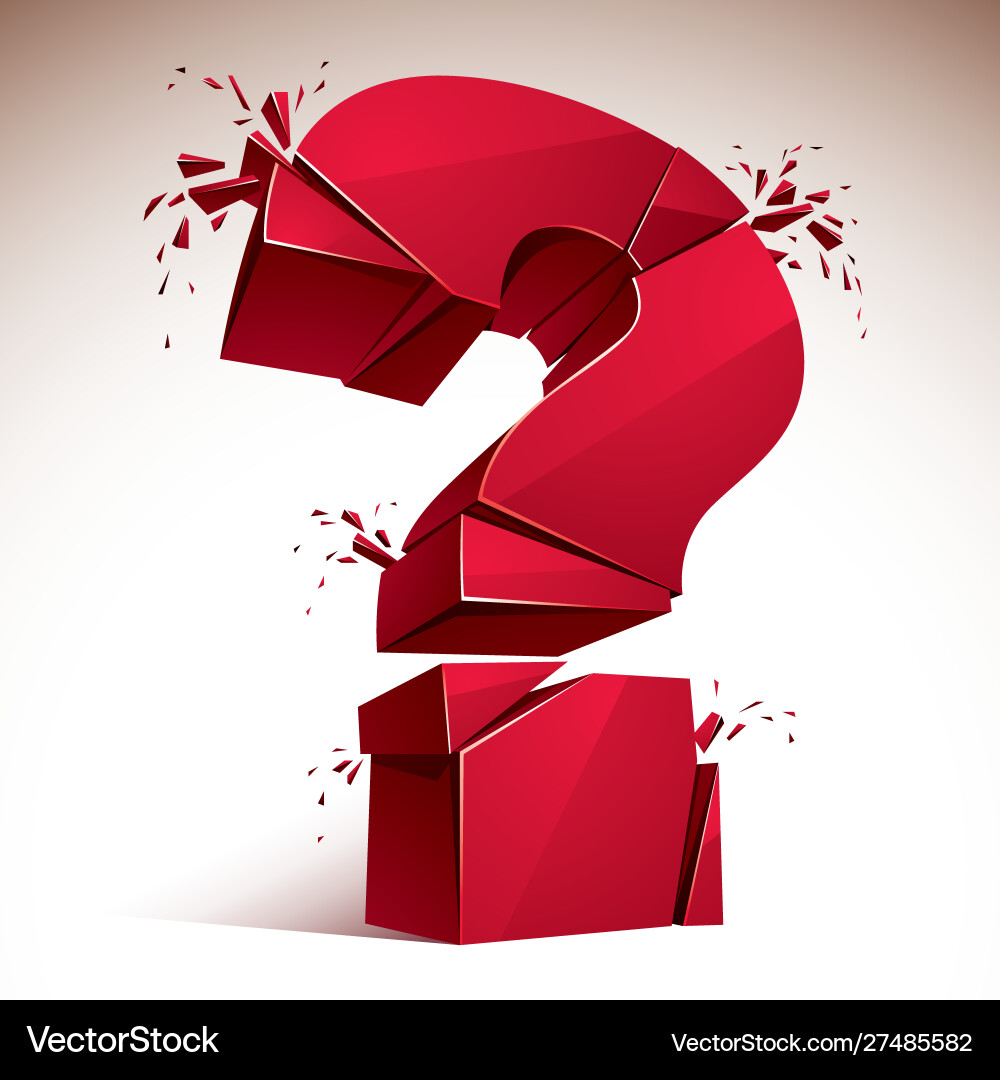 Broken question mark exploding query breaking Vector Image