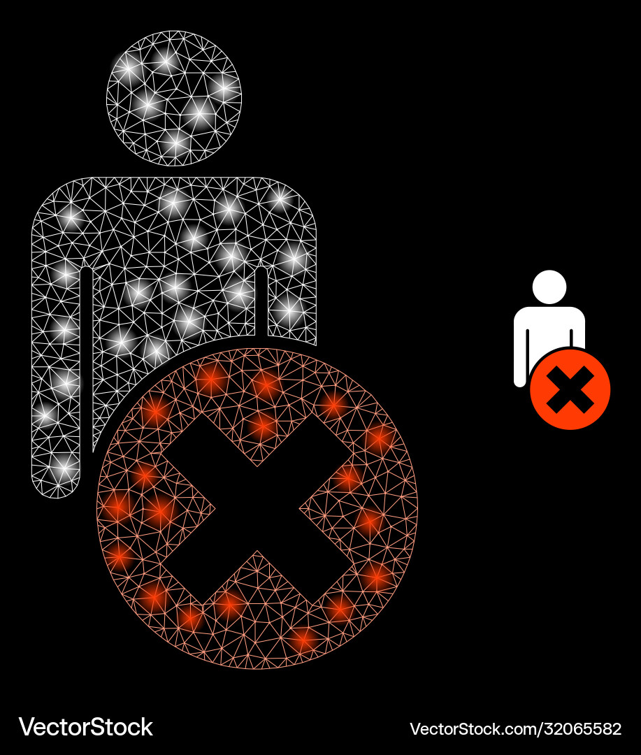 Delete man - bright web net with light spots Vector Image
