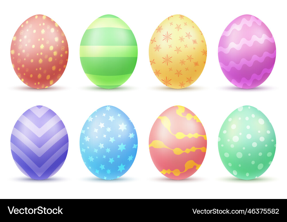 Easter eggs realistic set Royalty Free Vector Image