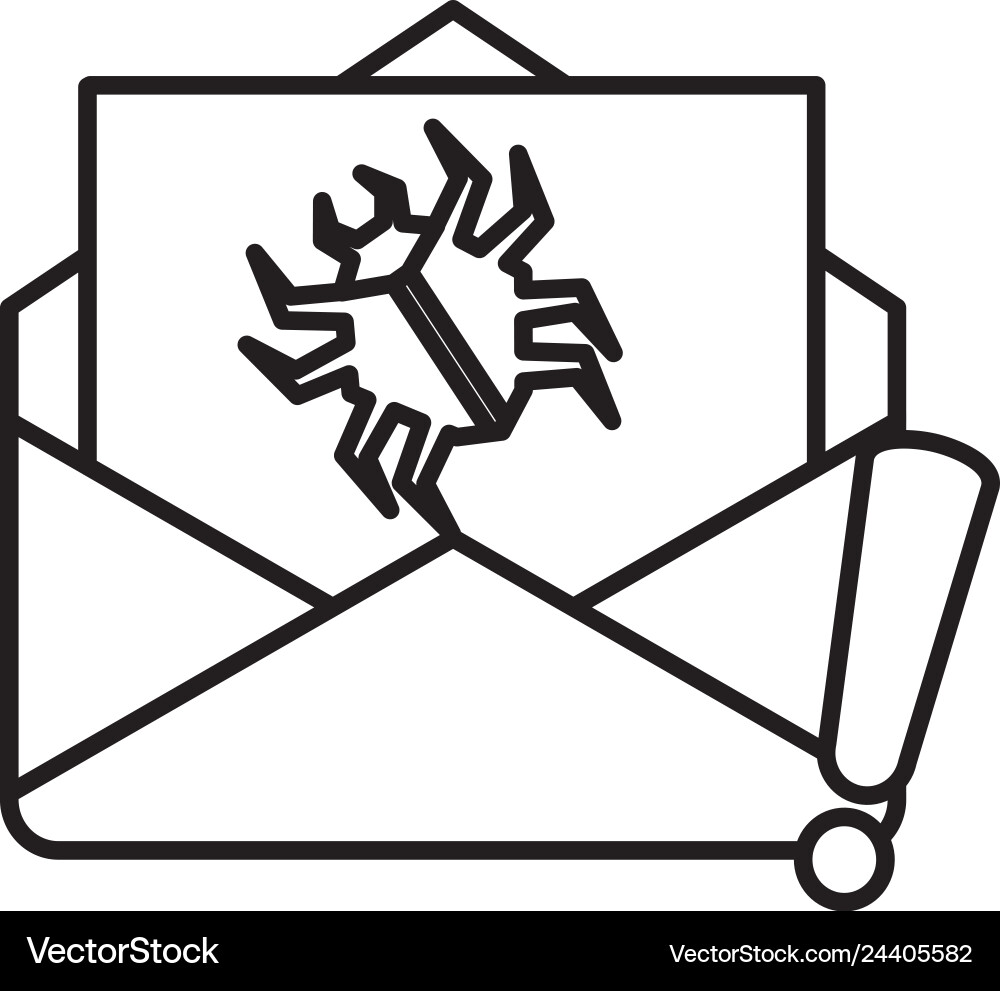 Envelope mail with virus bug Vector Image