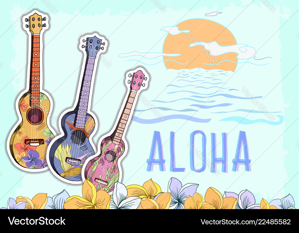 Hawaiian postcard Hawaiian postcard vector image