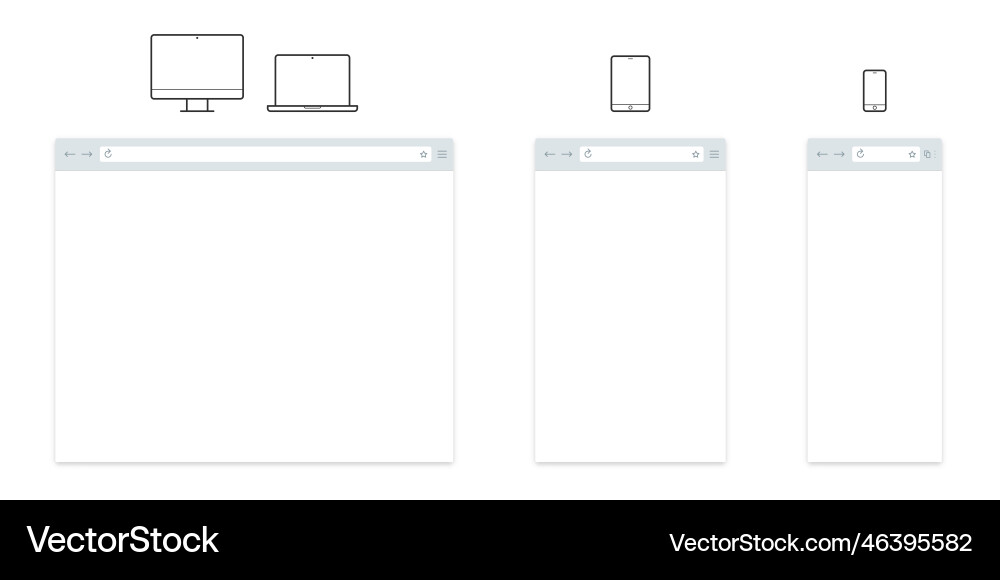Internet browser window of computer laptop mobile Internet browser window of computer laptop mobile vector image