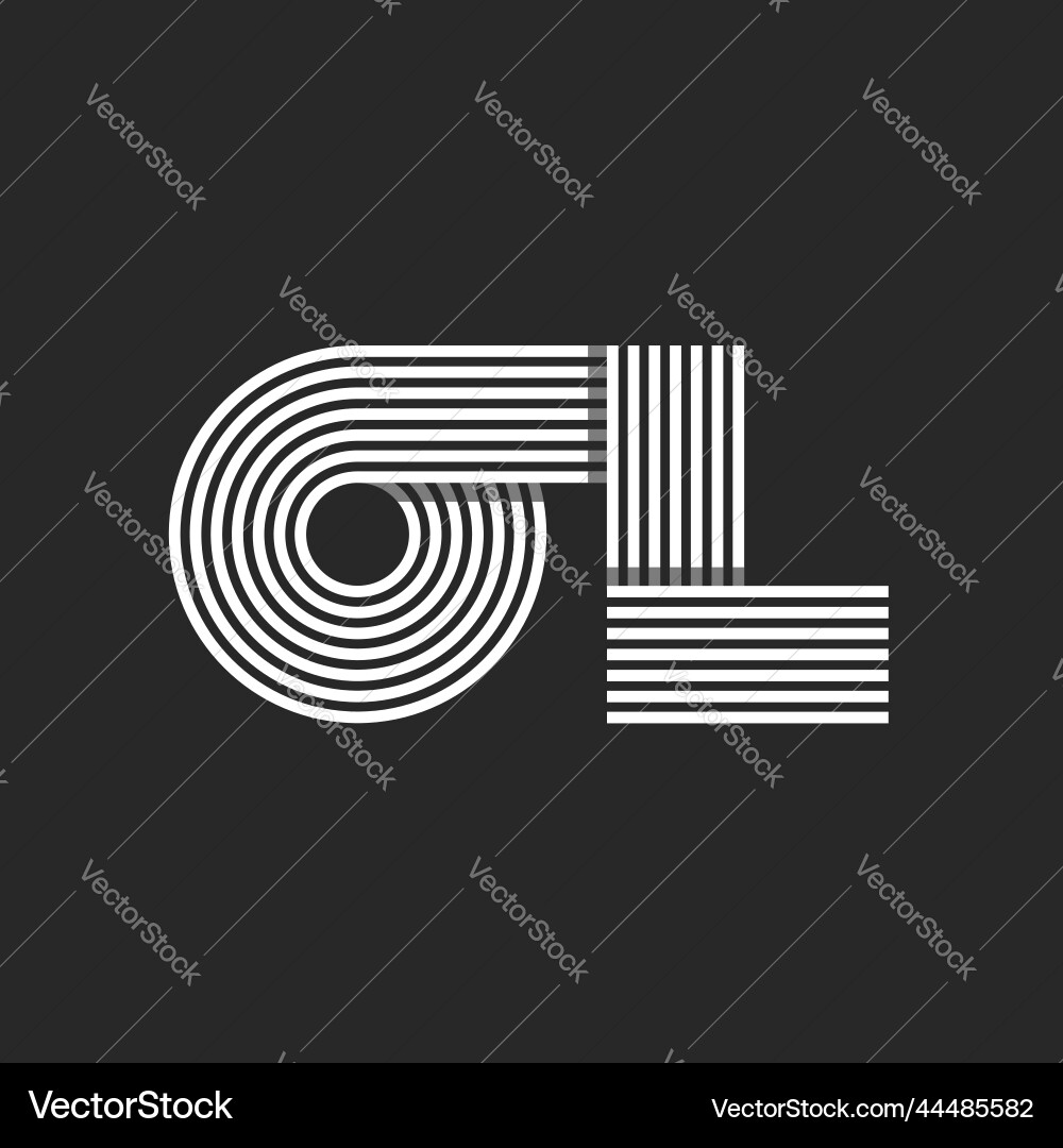 Monogram initials ol or lo letters logo from Vector Image