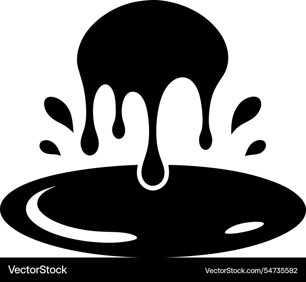 Puddle silhouette for rainy day weather Royalty Free Vector