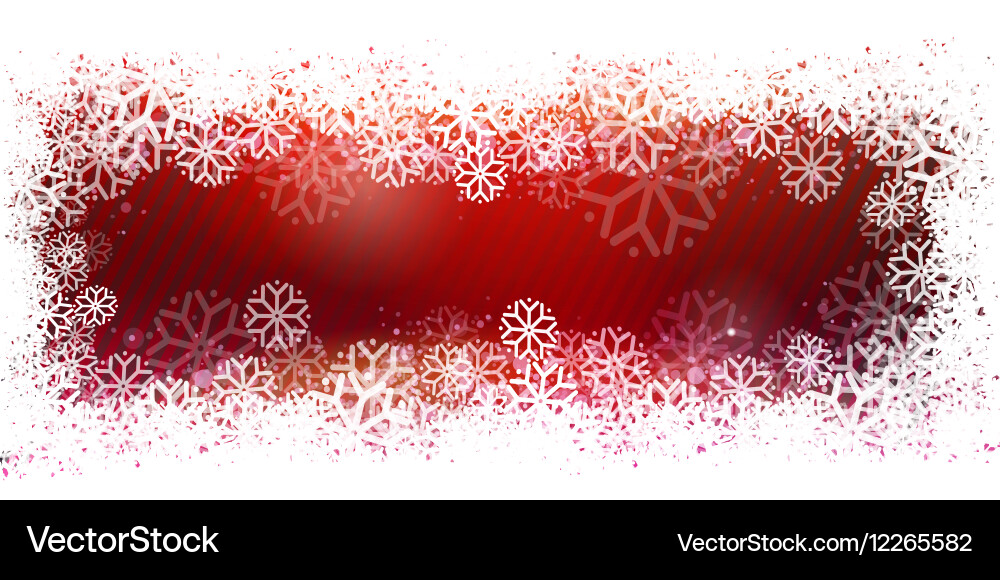 Red banner with snowflake frame Vector Image