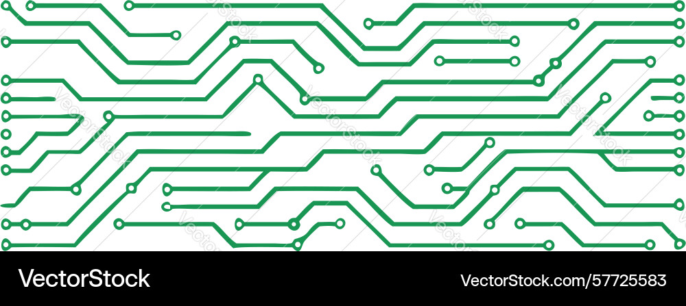 Abstract circuit board pattern in green digital vector image