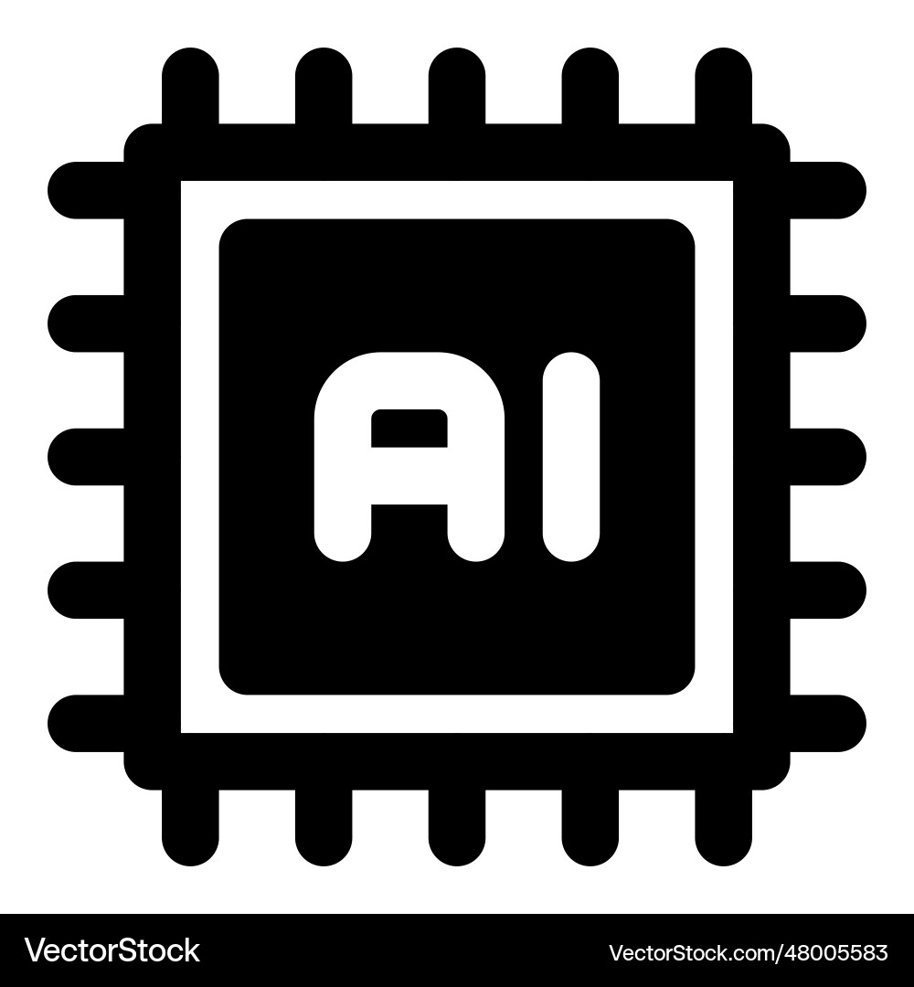 Ai system development through micro chip Vector Image